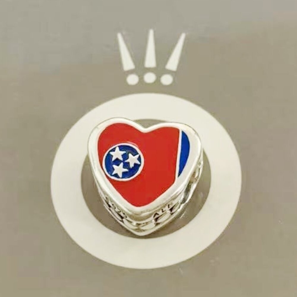 Pandora Tennessee Flag Heart Charm